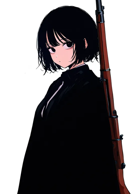masterpiece, best quality, newest, absurdres, highres, safe, mauser_98, 1girl, solo, simple_background — by k3scat, made with ComfyUI