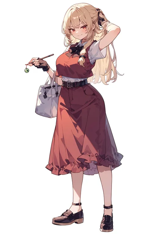 masterpiece, best quality, score_7, safe, touhou hisoutensoku, solo, simple background — by k3scat, made with ComfyUI