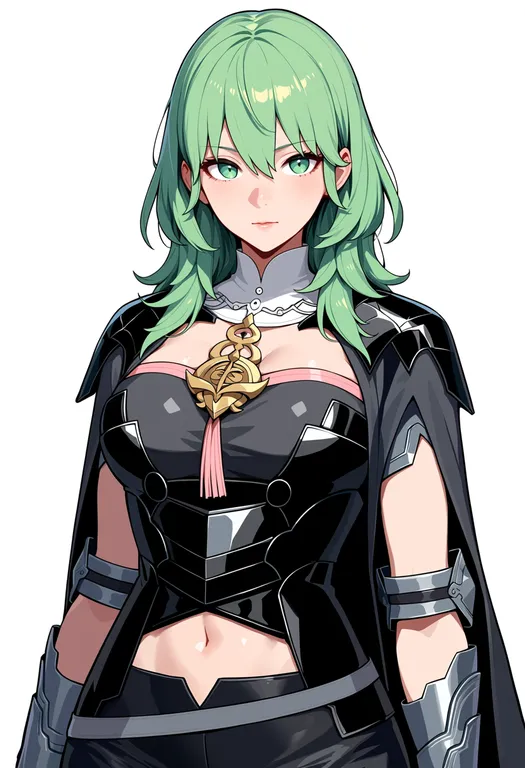 masterpiece, best quality, score_7, safe, female byleth (fire emblem), fire emblem, solo, upper body, simple background — by k3scat, made with ComfyUI