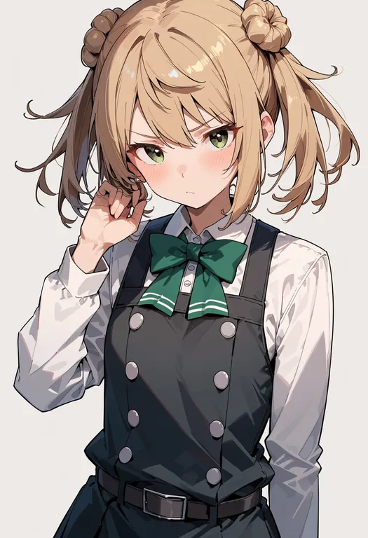 masterpiece, best quality, score_7, safe, michishio kai ni (kancolle), solo, upper body, simple background — by k3scat, made with ComfyUI