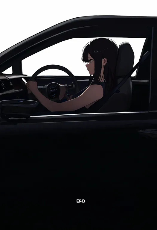 masterpiece, best quality, newest, absurdres, highres, safe, steering_wheel, 1girl, solo, simple_background — by k3scat, made with ComfyUI