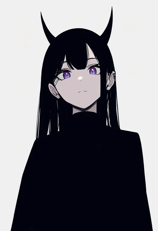 masterpiece, best quality, newest, absurdres, highres, safe, hair_between_horns, 1girl, solo, simple_background — by k3scat, made with ComfyUI
