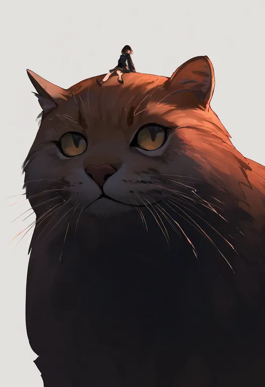 masterpiece, best quality, newest, absurdres, highres, safe, oversized_animal, 1girl, solo, simple_background — by k3scat, made with ComfyUI