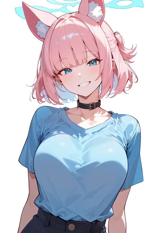 masterpiece, best quality, score_7, safe, niko (blue archive), blue archive, solo, upper body, simple background — by k3scat, made with ComfyUI
