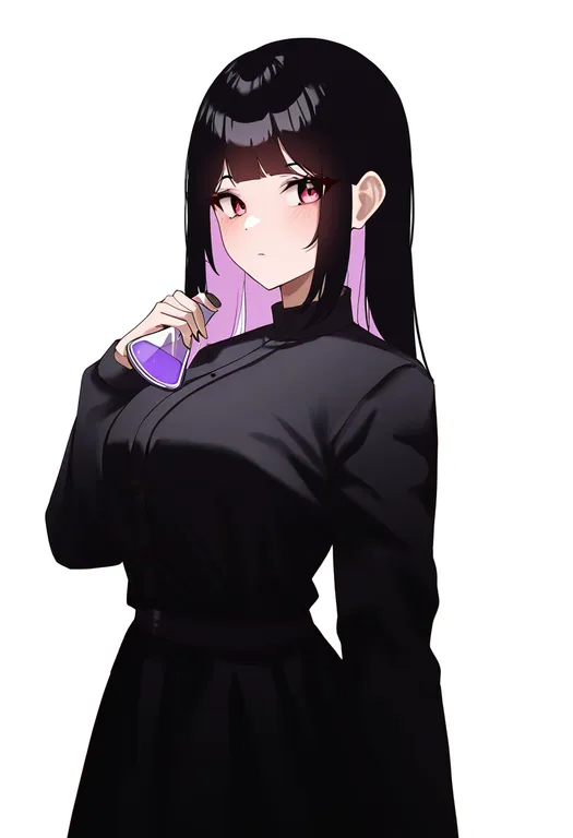 masterpiece, best quality, newest, absurdres, highres, safe, erlenmeyer_flask, 1girl, solo, simple_background — by k3scat, made with ComfyUI