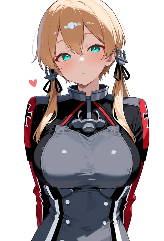 masterpiece, best quality, score_7, safe, prinz eugen (kancolle), kantai collection, solo, upper body, simple background — by k3scat, made with ComfyUI