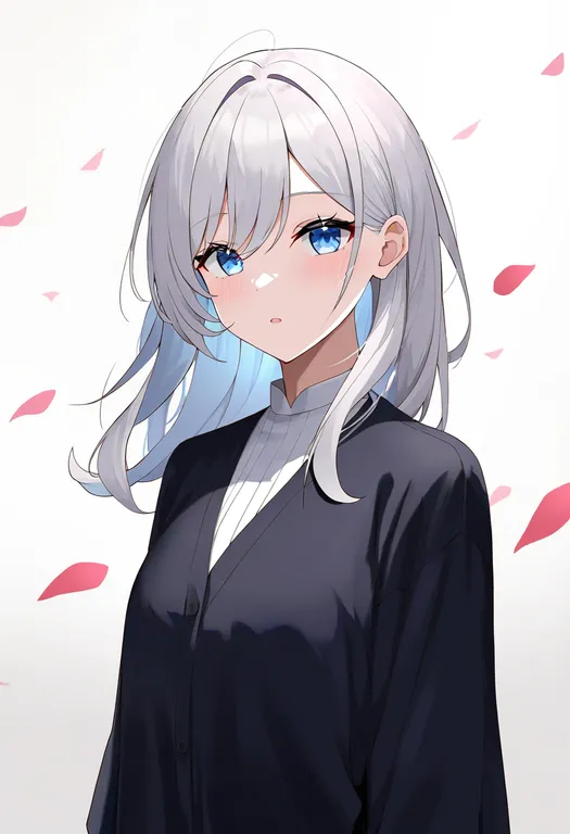 masterpiece, best quality, newest, absurdres, highres, safe, white_petals, 1girl, solo, simple_background — by k3scat, made with ComfyUI