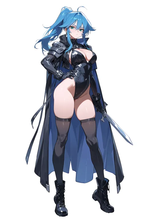 masterpiece, best quality, score_7, safe, hayate the battle, solo, simple background — by k3scat, made with ComfyUI