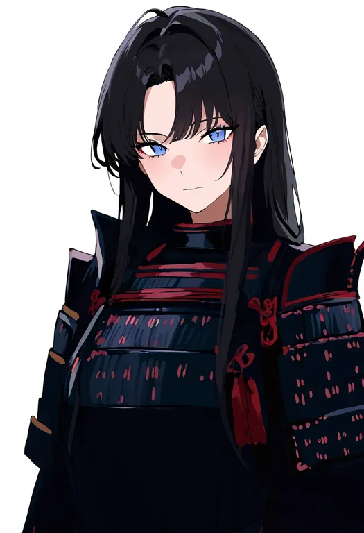masterpiece, best quality, newest, absurdres, highres, safe, japanese_armor, 1girl, solo, simple_background — by k3scat, made with ComfyUI