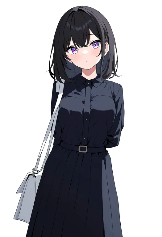 masterpiece, best quality, newest, absurdres, highres, safe, white_bag, 1girl, solo, simple_background — by k3scat, made with ComfyUI