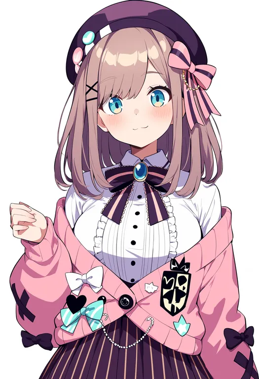 masterpiece, best quality, score_7, safe, suzuhara lulu (1st costume), solo, upper body, simple background — by k3scat, made with ComfyUI