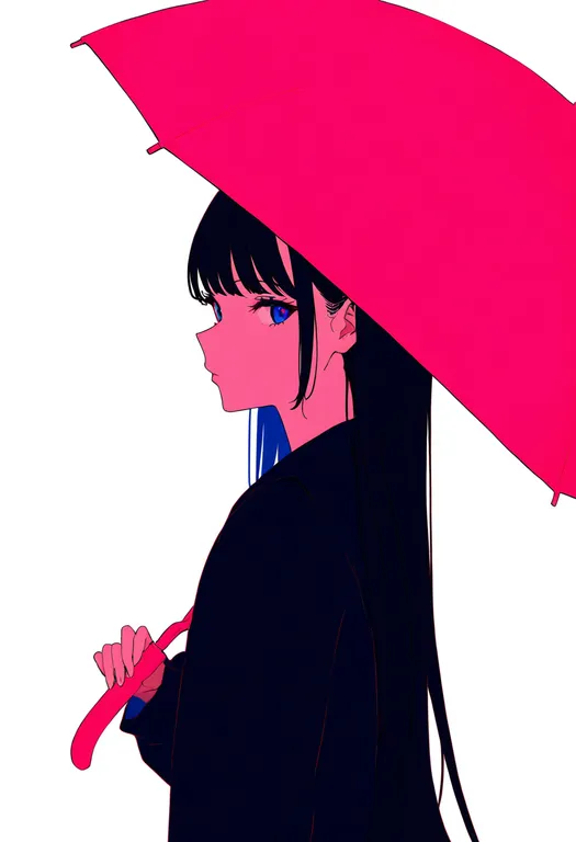 masterpiece, best quality, newest, absurdres, highres, safe, pink_umbrella, 1girl, solo, simple_background — by k3scat, made with ComfyUI