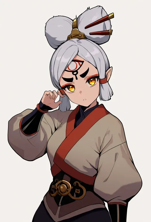 masterpiece, best quality, newest, absurdres, highres, safe, sheikah, 1girl, solo, simple_background — by k3scat, made with ComfyUI