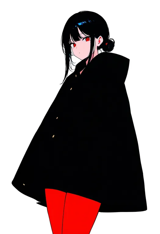 masterpiece, best quality, newest, absurdres, highres, safe, red_pantyhose, 1girl, solo, simple_background — by k3scat, made with ComfyUI