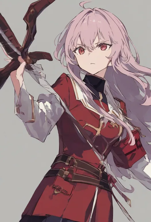 masterpiece, best quality, general, red armband, 1girl, solo, simple background — by k3scat, made with ComfyUI