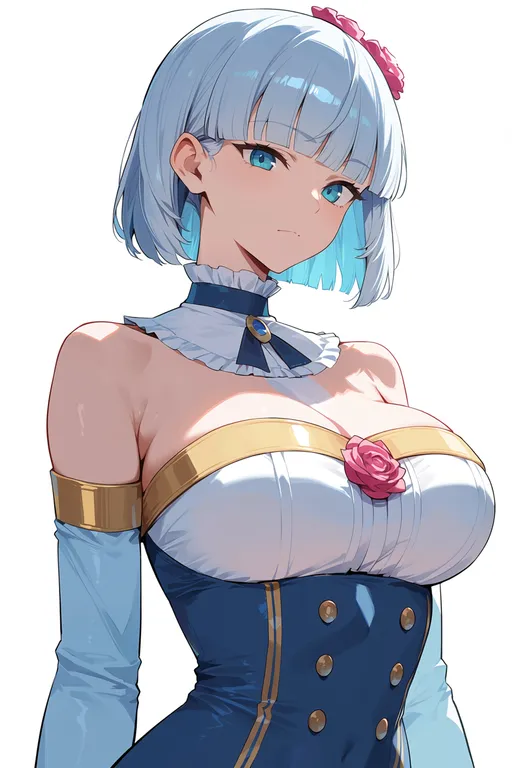 masterpiece, best quality, score_7, safe, virgilia (umineko), solo, upper body, simple background — by k3scat, made with ComfyUI