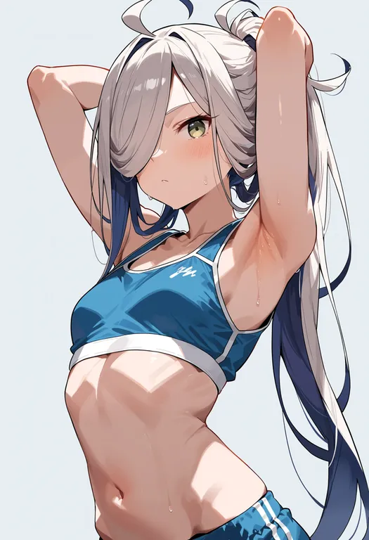 masterpiece, best quality, score_7, safe, asashimo (kancolle), solo, upper body, simple background — by k3scat, made with ComfyUI