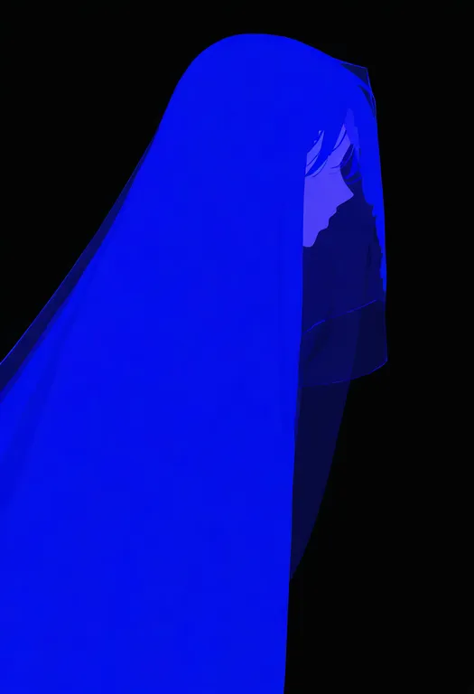 masterpiece, best quality, newest, absurdres, highres, safe, blue_veil, 1girl, solo, simple_background — by k3scat, made with ComfyUI