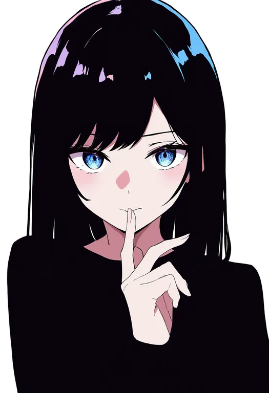 masterpiece, best quality, newest, absurdres, highres, safe, finger_to_own_chin, 1girl, solo, simple_background — by k3scat, made with ComfyUI