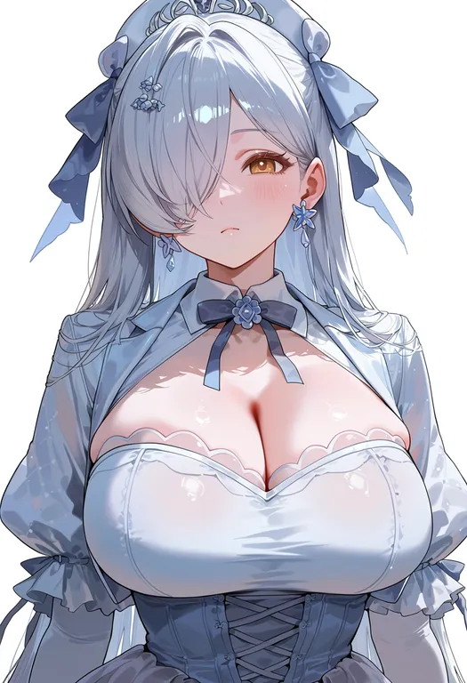 masterpiece, best quality, score_7, safe, cinderella (nikke), solo, upper body, simple background — by k3scat, made with ComfyUI