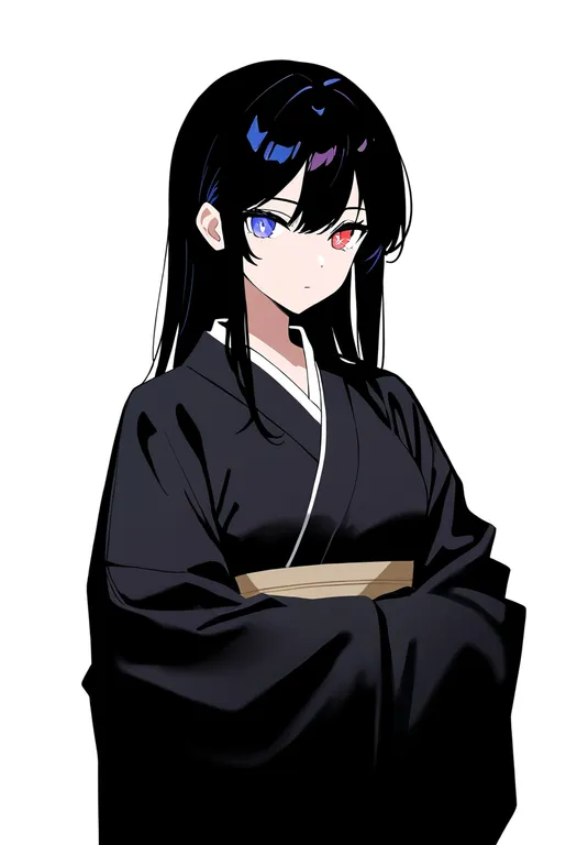 masterpiece, best quality, newest, absurdres, highres, safe, right-over-left_kimono, 1girl, solo, simple_background — by k3scat, made with ComfyUI