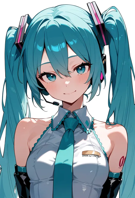 masterpiece, best quality, score_7, safe, hatsune miku, vocaloid, solo, upper body — by k3scat, made with ComfyUI