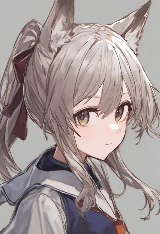 masterpiece, best quality, general, blunt sidelocks, 1girl, solo, simple background — by k3scat, made with ComfyUI