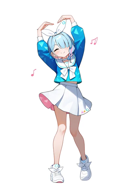masterpiece, best quality, newest, absurdres, highres, safe, dancing_arona_(meme), 1girl, solo, full_body… — by k3scat, made with ComfyUI