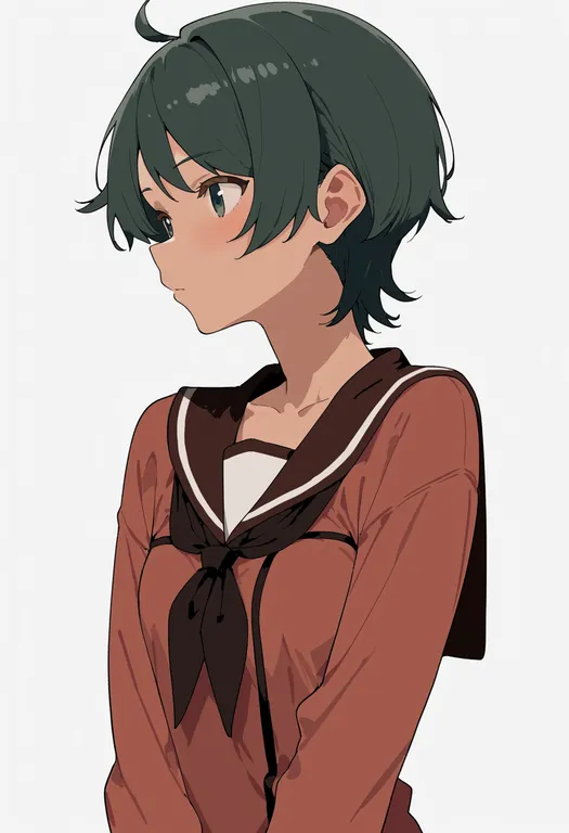 masterpiece, best quality, score_7, safe, mogami (kancolle), solo, upper body, simple background — by k3scat, made with ComfyUI