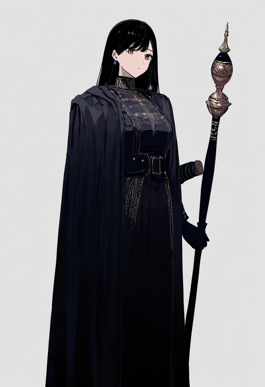 masterpiece, best quality, newest, absurdres, highres, safe, scepter, 1girl, solo, simple_background — by k3scat, made with ComfyUI