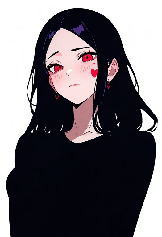 masterpiece, best quality, newest, absurdres, highres, safe, heart_facial_mark, 1girl, solo, simple_background — by k3scat, made with ComfyUI