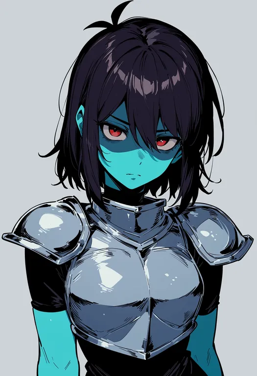 masterpiece, best quality, score_7, safe, kris (deltarune), deltarune, solo, upper body, simple background — by k3scat, made with ComfyUI