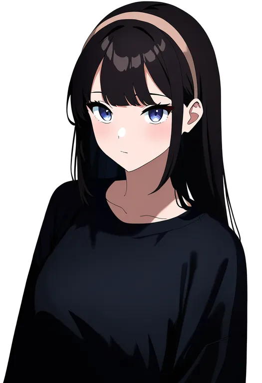masterpiece, best quality, newest, absurdres, highres, safe, brown_hairband, 1girl, solo, simple_background — by k3scat, made with ComfyUI
