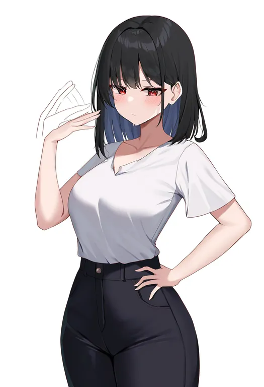 masterpiece, best quality, newest, absurdres, highres, safe, fanning_self, 1girl, solo, simple_background — by k3scat, made with ComfyUI