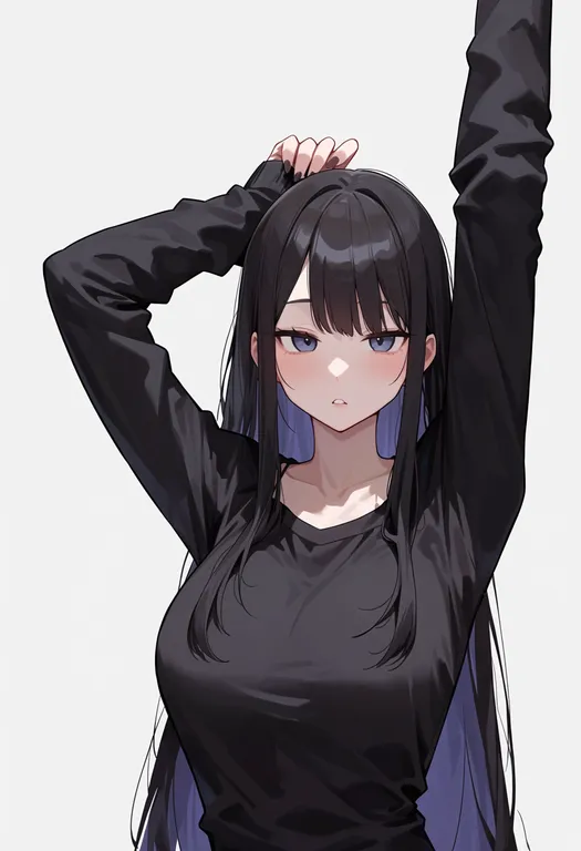 masterpiece, best quality, score_7, safe, hourai doll, solo, upper body, simple background — by k3scat, made with ComfyUI