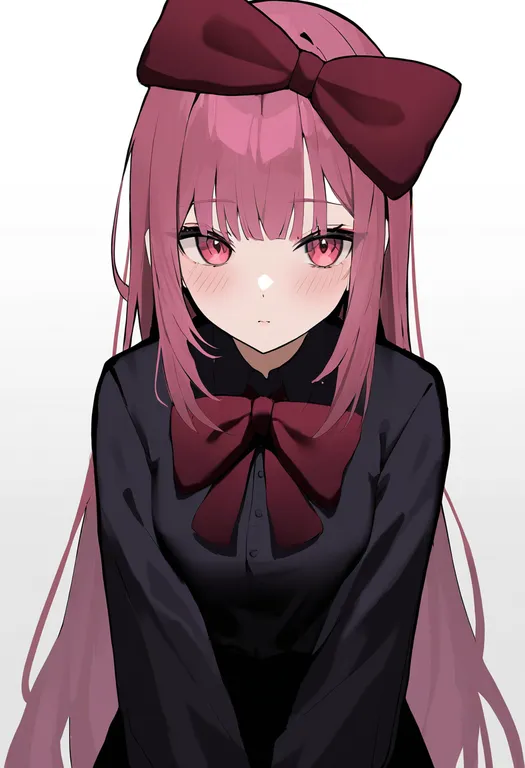 masterpiece, best quality, newest, absurdres, highres, safe, large_bow, 1girl, solo, simple_background — by k3scat, made with ComfyUI