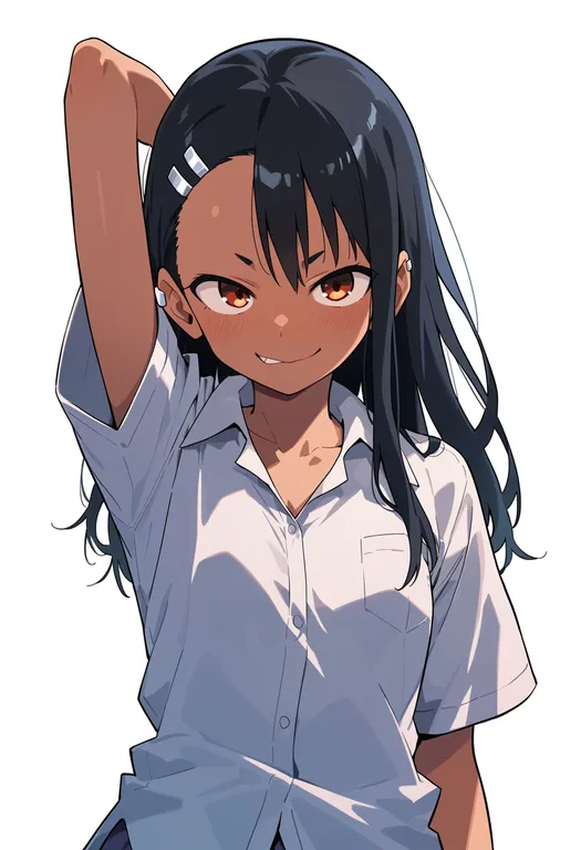 masterpiece, best quality, score_7, safe, nagatoro hayase, solo, upper body, simple background — by k3scat, made with ComfyUI