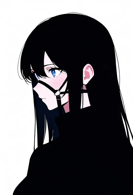masterpiece, best quality, newest, absurdres, highres, safe, bridle, 1girl, solo, simple_background — by k3scat, made with ComfyUI