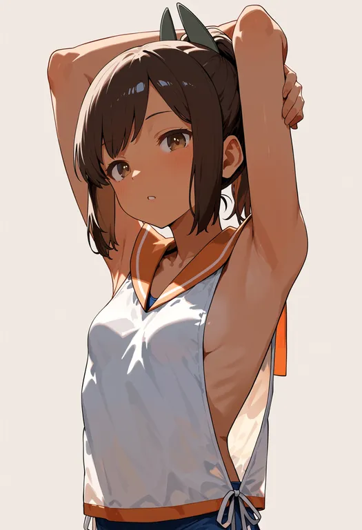 masterpiece, best quality, score_7, safe, i-401 (kancolle), solo, upper body, simple background — by k3scat, made with ComfyUI