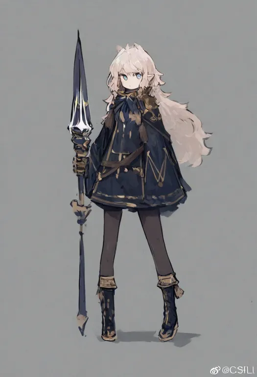 masterpiece, best quality, general, spear, 1girl, solo, simple background — by k3scat, made with ComfyUI