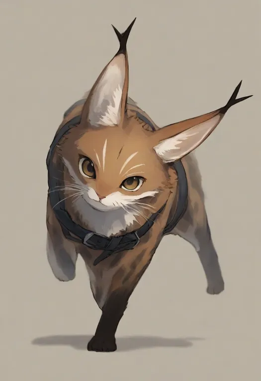 masterpiece, best quality, general, brown fur, 1girl, solo, simple background — by k3scat, made with ComfyUI