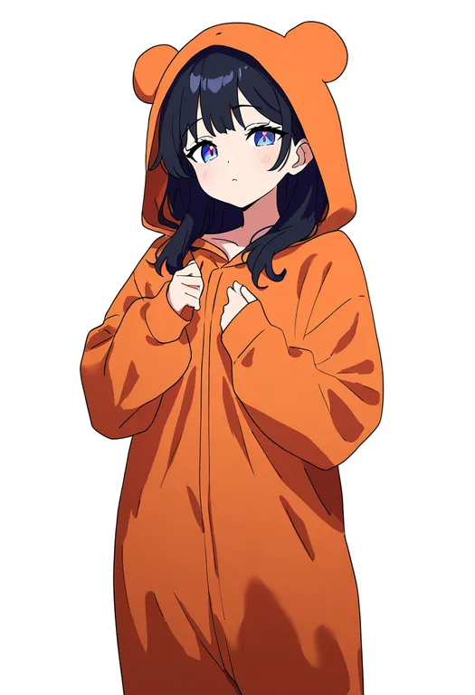masterpiece, best quality, newest, absurdres, highres, safe, onesie, 1girl, solo, simple_background — by k3scat, made with ComfyUI
