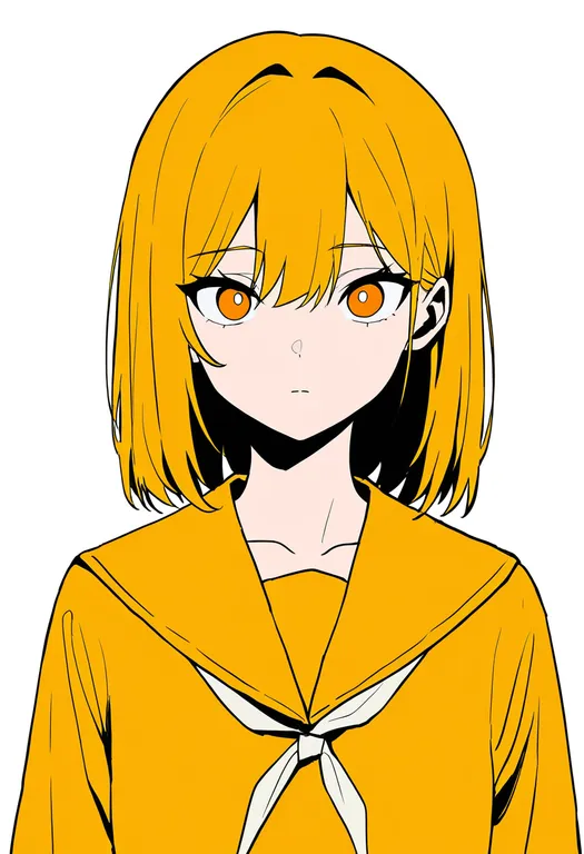 masterpiece, best quality, newest, absurdres, highres, safe, yellow_sailor_collar, 1girl, solo, simple_background — by k3scat, made with ComfyUI
