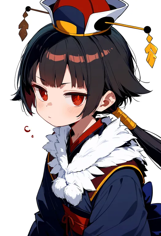 masterpiece, best quality, score_7, safe, beni-enma, solo, upper body, simple background — by k3scat, made with ComfyUI