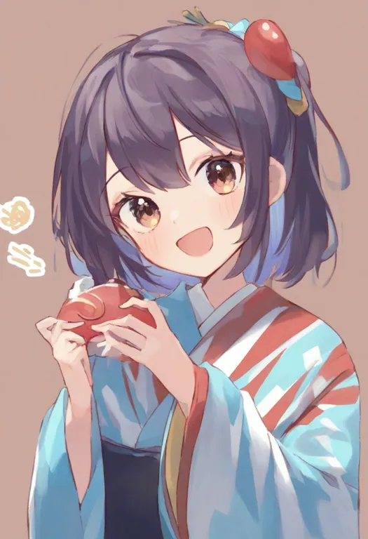 masterpiece, best quality, general, multicolored kimono, 1girl, solo, simple background — by k3scat, made with ComfyUI