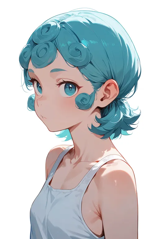 masterpiece, best quality, score_7, safe, ghiaccio, solo, upper body, simple background — by k3scat, made with ComfyUI