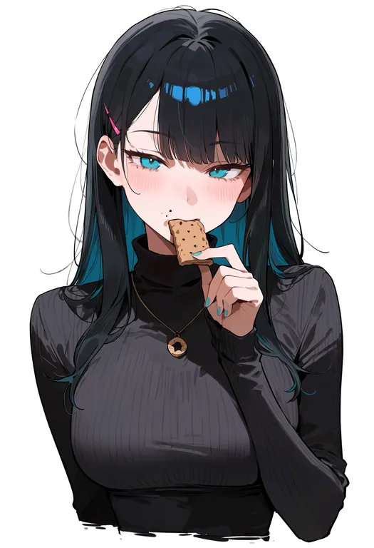 masterpiece, best quality, score_7, safe, cracker, 1girl, solo, upper body, simple background — by k3scat, made with ComfyUI