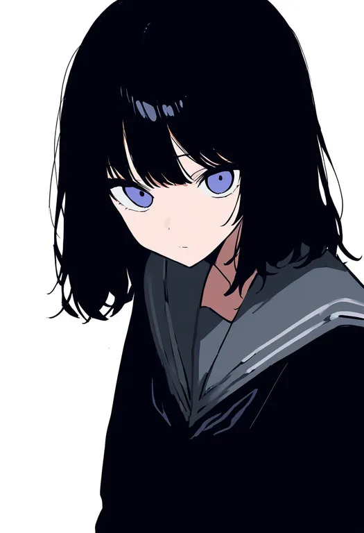 masterpiece, best quality, newest, absurdres, highres, safe, grey_sailor_collar, 1girl, solo, simple_background — by k3scat, made with ComfyUI