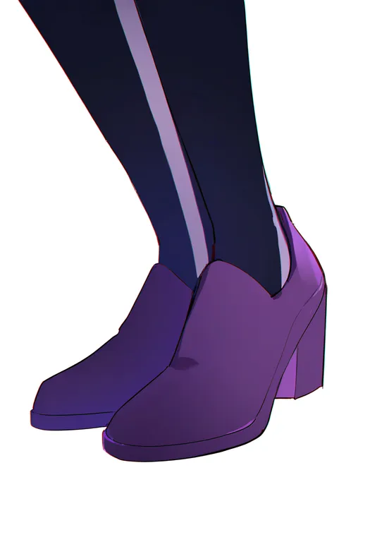 masterpiece, best quality, newest, absurdres, highres, safe, purple_shoes, 1girl, solo, simple_background — by k3scat, made with ComfyUI