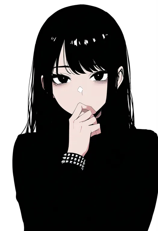 masterpiece, best quality, newest, absurdres, highres, safe, studded_bracelet, 1girl, solo, simple_background — by k3scat, made with ComfyUI